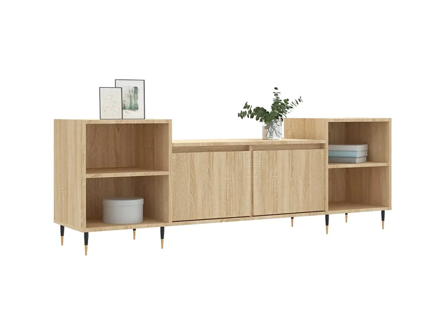 Móvel de TV 160x35x55 cm derivados de madeira carvalho sonoma PT402039^ Móvel De Tv
