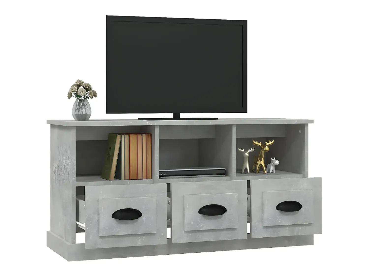 Móvel de TV 100x35x50 cm derivados de madeira cimento PT234348^ Móvel De Tv
