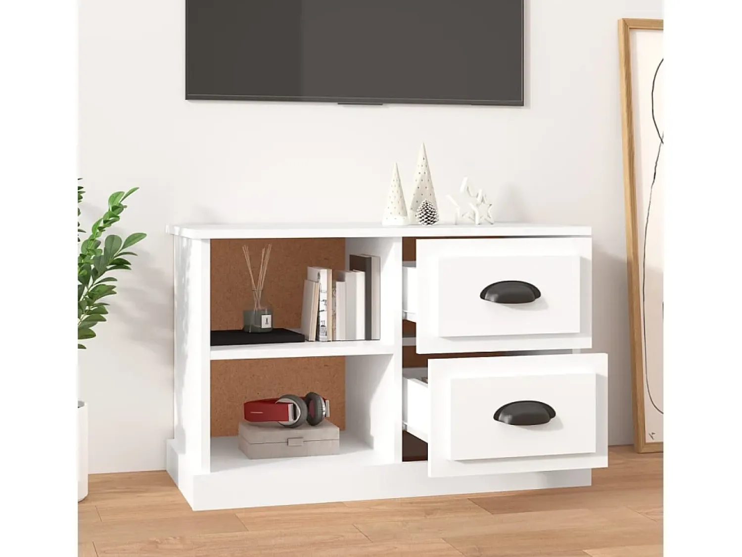 Móvel De Tv| Móvel de TV 73x35,5x47,5 cm derivados de madeira PT470039 Branco
