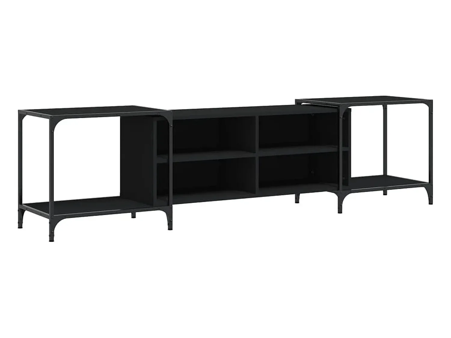 Móvel de TV 203x37x50 cm derivados de madeira PT383057 Preto