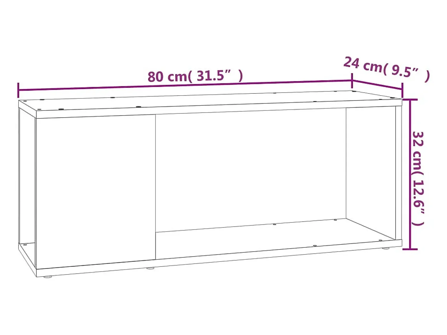 Móvel De Tv*vidaxl Móvel de TV 80x24x32 cm derivados de madeira Preto