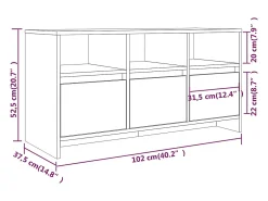 Móvel De Tv|vidaxl Móvel de TV 102x37,5x52,5 cm derivados madeira carvalho fumado Castanho