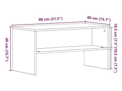 vidaxl Móvel de TV 80x40x40 cm derivados de madeira carvalho^ Móvel De Tv