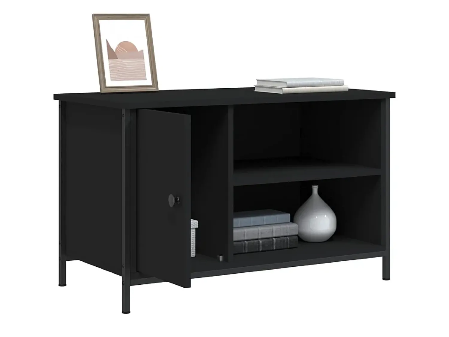 Móvel De Tv| Móvel de TV 80x40x50 cm derivados de madeira PT646848 Preto