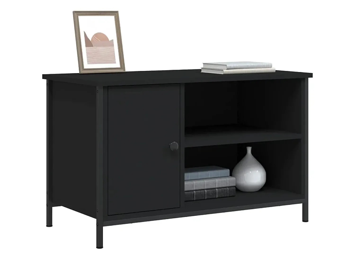 Móvel De Tv| Móvel de TV 80x40x50 cm derivados de madeira PT646848 Preto