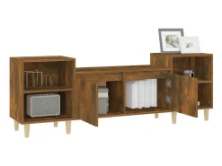 Outlet Móvel de TV 160x35x55 cm derivados de madeira carvalho fumado PT571343 Castanho