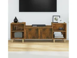 Outlet Móvel de TV 160x35x55 cm derivados de madeira carvalho fumado PT571343 Castanho