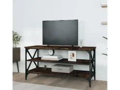 Móvel De Tv| Móvel de TV 100x40x50 cm derivados de madeira carvalho fumado PT939283 Castanho