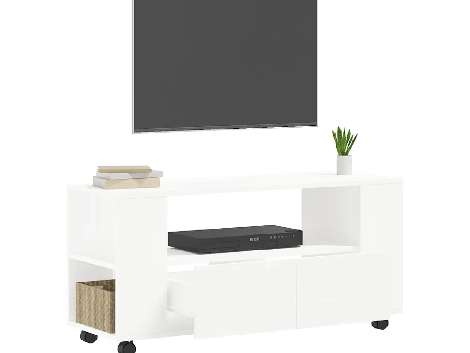 Móvel De Tv| Móvel de TV 102x34,5x43 cm derivados de madeira PT837145 Branco