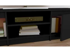 Outlet vidaxl Móvel de TV 140x40x35,5 cm derivados de madeira preto Branco