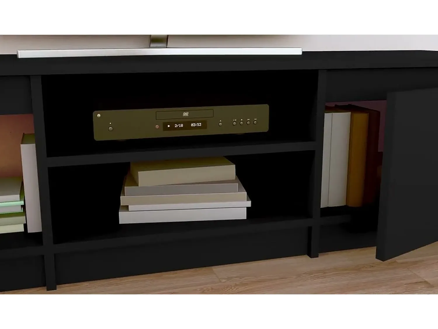 Outlet vidaxl Móvel de TV 140x40x35,5 cm derivados de madeira preto Branco