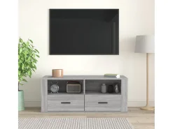 Móvel De Tv| Móvel de TV 100x35x40 cm derivados de madeira sonoma PT282520 Cinzento