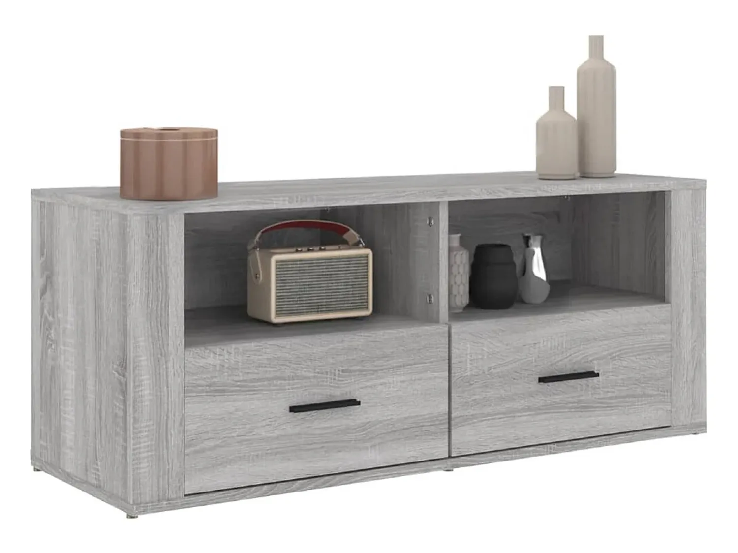 Móvel De Tv| Móvel de TV 100x35x40 cm derivados de madeira sonoma PT282520 Cinzento