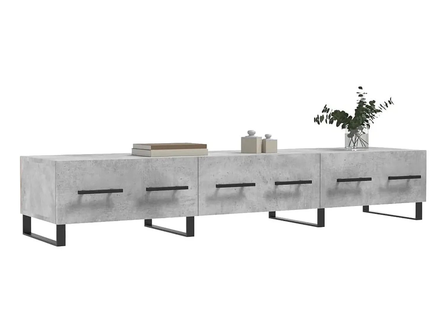 Móvel De Tv* Móvel de TV 150x36x30 cm derivados de madeira cimento PT163229 Cinzento