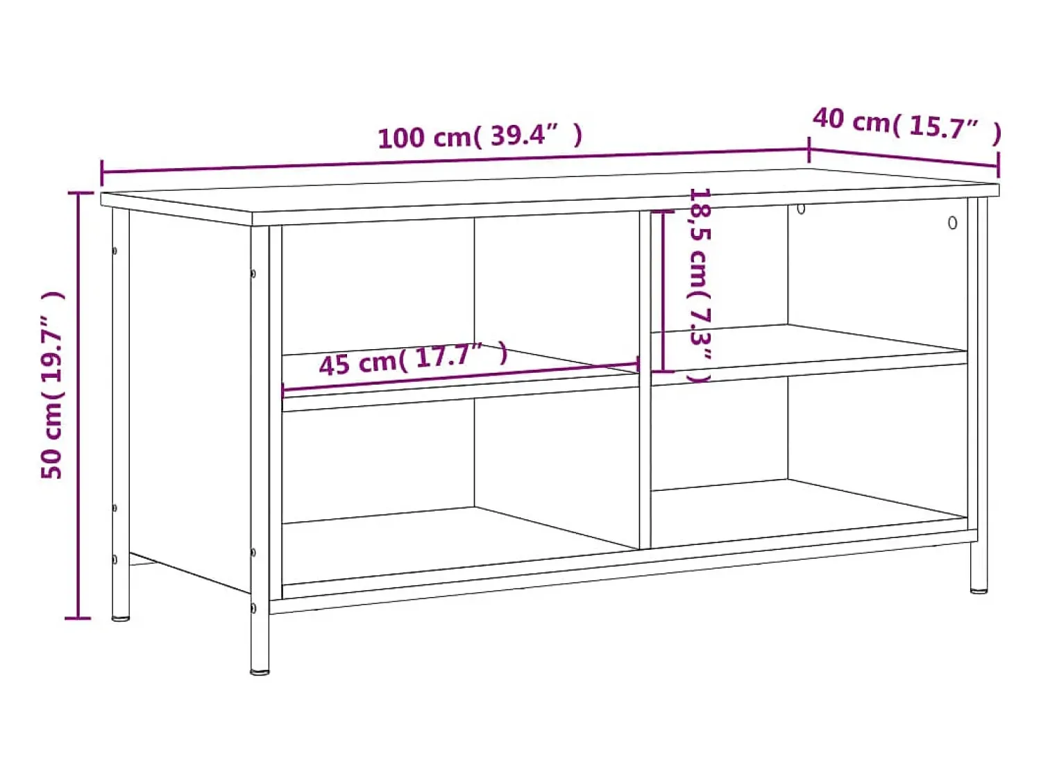 Online vidaxl Móvel de TV 100x40x50 cm derivados de madeira carvalho sonoma Castanho