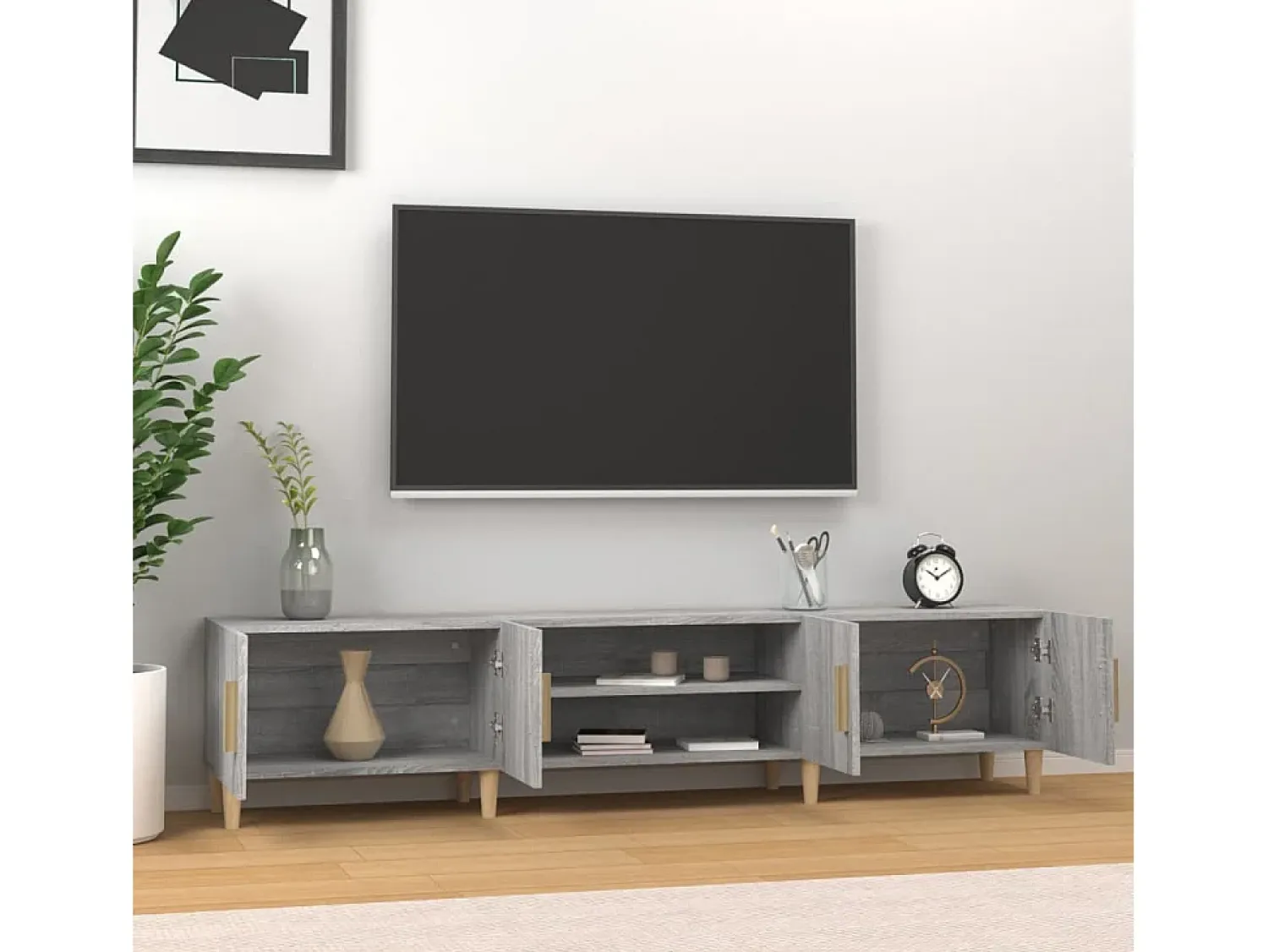 Discount Móvel de TV 180x31,5x40 cm derivados de madeira cinza sonoma PT332045 Cinzento