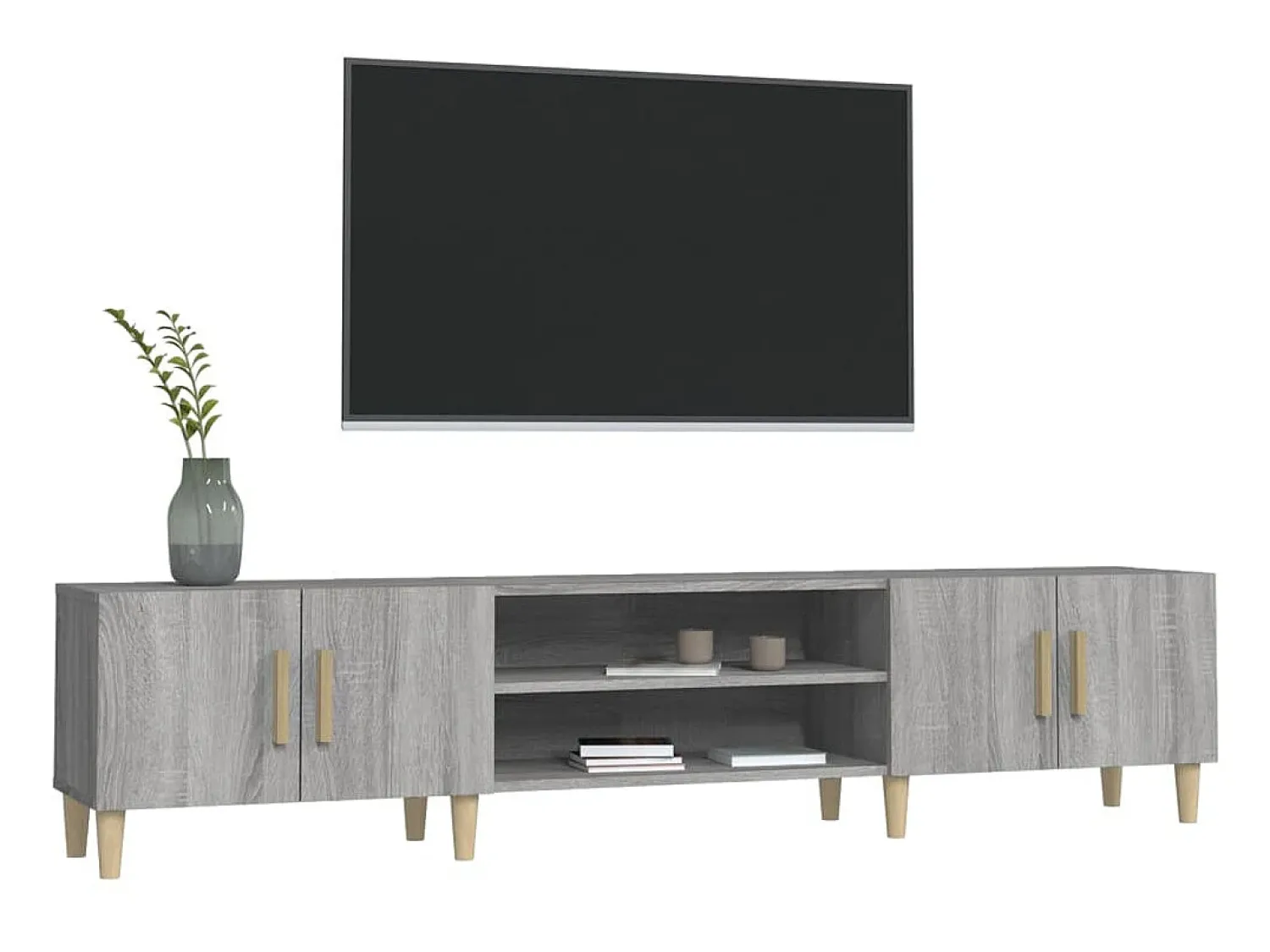 Discount Móvel de TV 180x31,5x40 cm derivados de madeira cinza sonoma PT332045 Cinzento