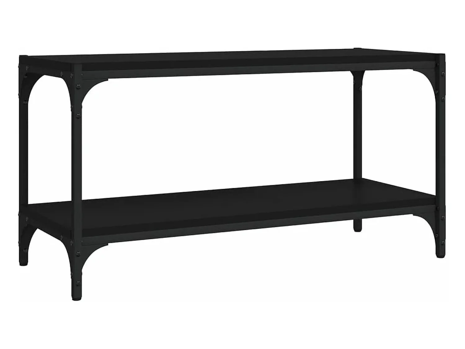 Móvel De Tv* Móvel de TV 80x33x41 cm derivados de madeira e aço PT856064 Preto
