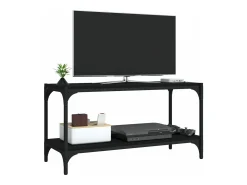 Móvel De Tv* Móvel de TV 80x33x41 cm derivados de madeira e aço PT856064 Preto