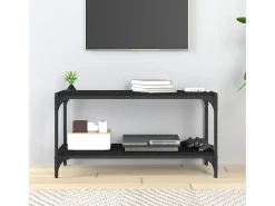 Móvel De Tv* Móvel de TV 80x33x41 cm derivados de madeira e aço PT856064 Preto