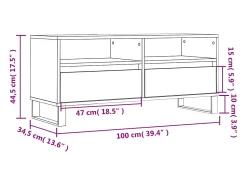 Móvel De Tv|vidaxl Móvel de TV 100x34,5x44,5 cm derivados de madeira Branco