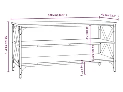 vidaxl Móvel de TV 100x40x50 cm derivados de madeira carvalho fumado^ Móvel De Tv
