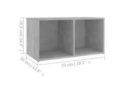 Discount vidaxl Móvel de TV 72x35x36,5 cm derivados de madeira cimento Cinzento