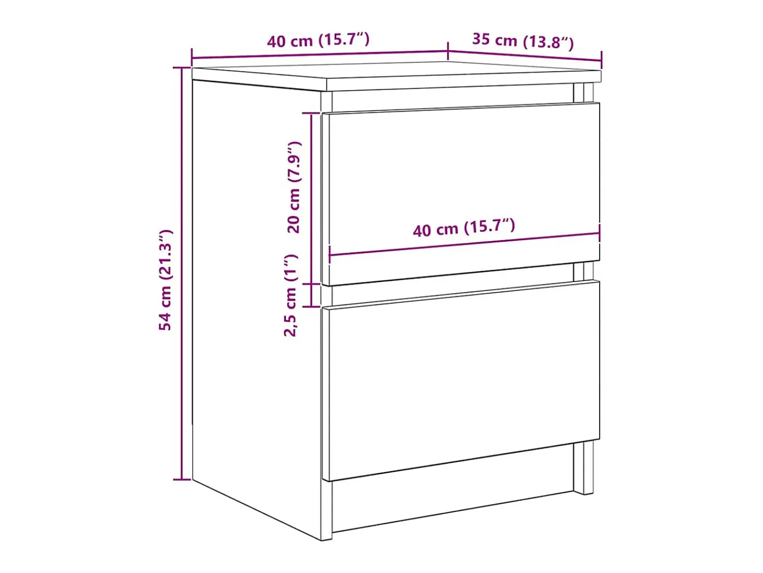 Discount vidaxl Móvel de TV 40x35x54 cm derivados de madeira sonoma Cinzento