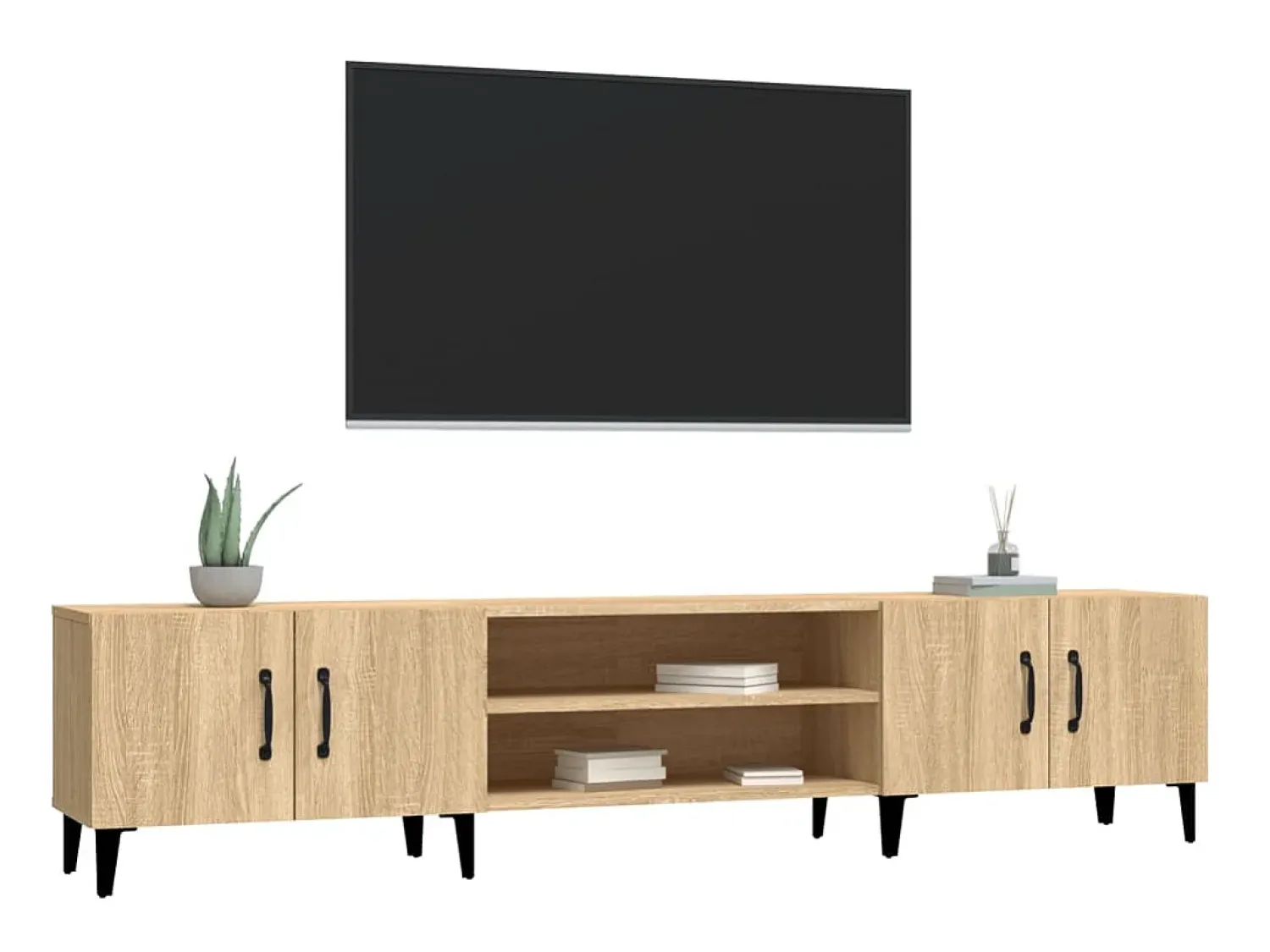 Móvel de TV 180x31,5x40 cm derivados de madeira carvalho sonoma PT779903^ Móvel De Tv