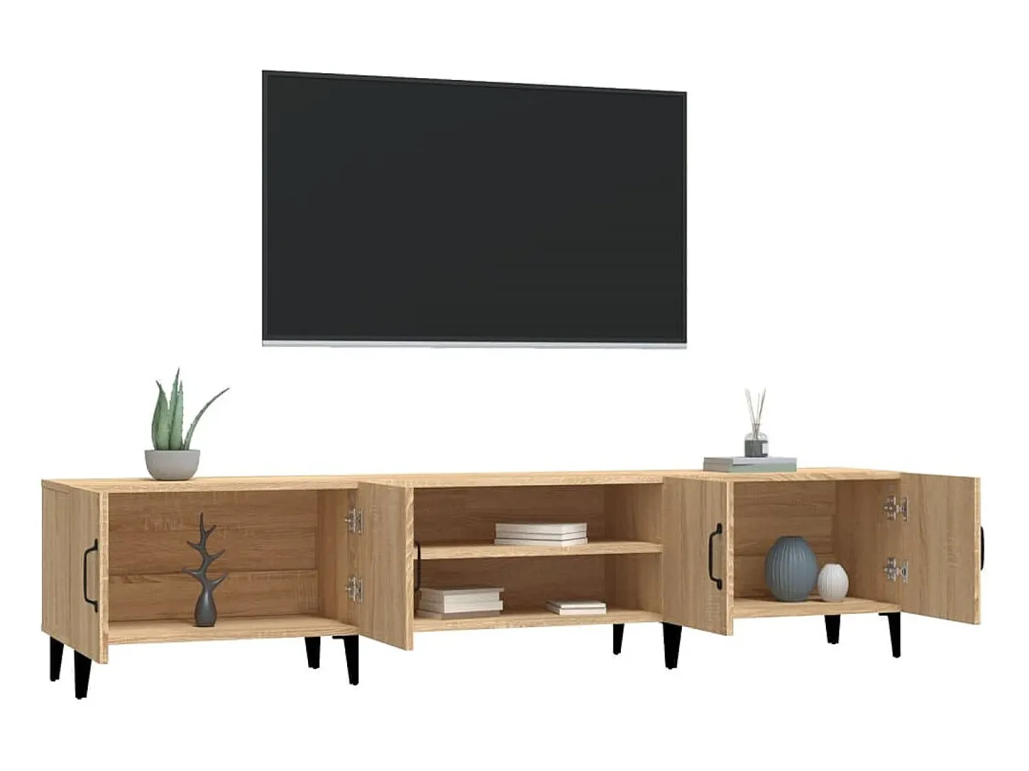 Móvel de TV 180x31,5x40 cm derivados de madeira carvalho sonoma PT779903^ Móvel De Tv