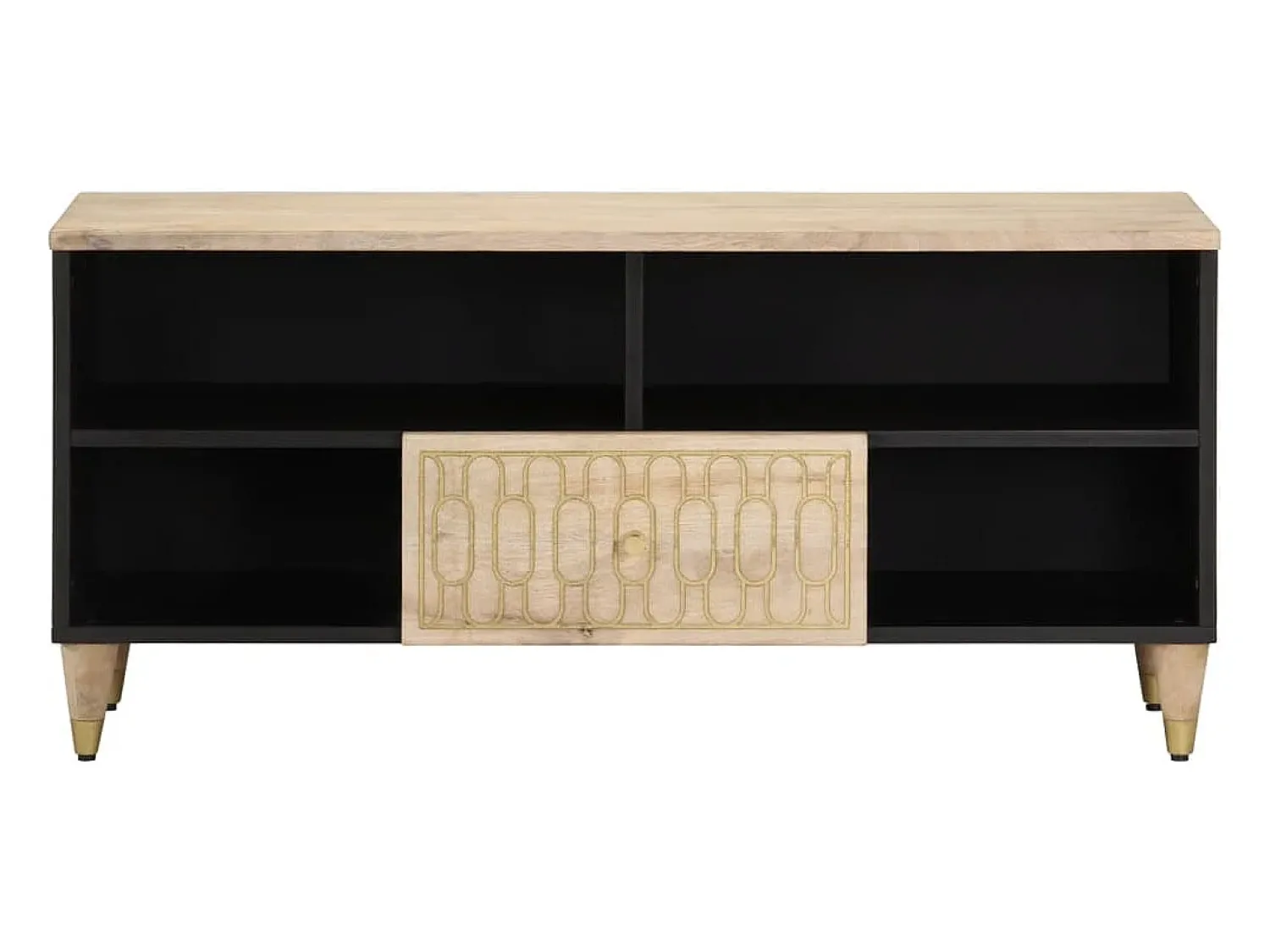 Móvel De Tv| Móvel de TV 100x33x46 cm madeira de mangueira maciça PT702136 Castanho