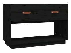 vidaxl Móvel de TV 90x40x60 cm madeira de pinho maciça Preto