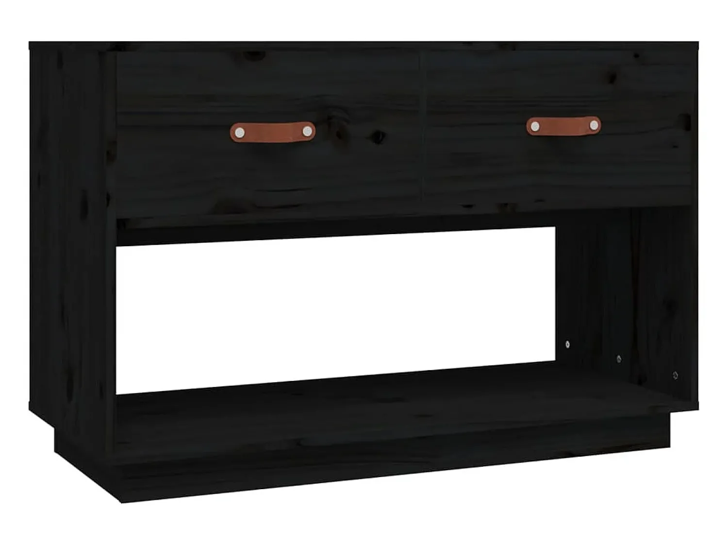 vidaxl Móvel de TV 90x40x60 cm madeira de pinho maciça Preto