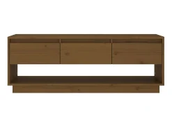 Móvel de TV 110,5x34x40 cm madeira de pinho maciça mel PT110542^ Móvel De Tv