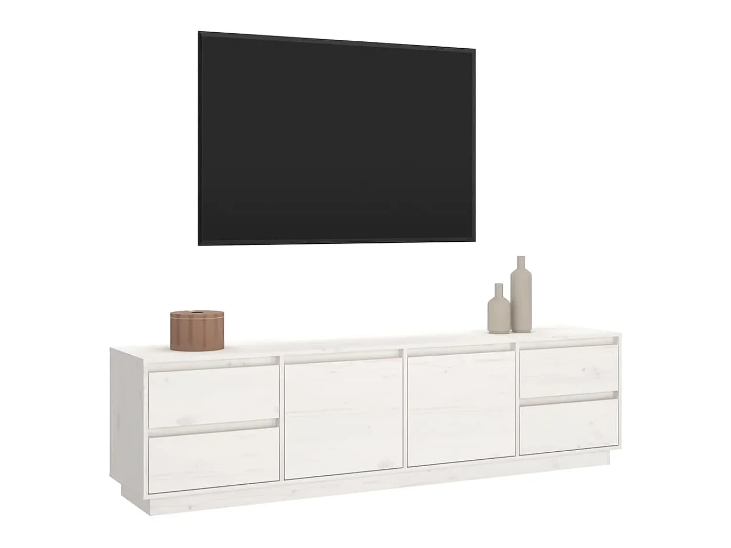 Móvel De Tv| Móvel de TV 176x37x47,5 cm madeira de pinho maciça PT562023 Branco