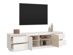 Móvel De Tv| Móvel de TV 176x37x47,5 cm madeira de pinho maciça PT562023 Branco