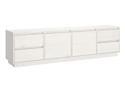 Móvel De Tv| Móvel de TV 176x37x47,5 cm madeira de pinho maciça PT562023 Branco