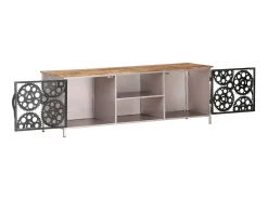 Móvel De Tv* Móvel de TV 120x30x40 cm madeira de mangueira áspera PT407537 Castanho