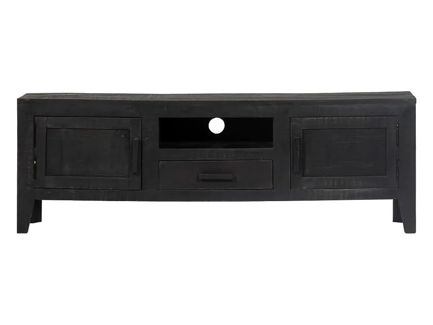 Móvel De Tv|vidaxl Móvel de TV 118x30x40 cm madeira de mangueira maciça Preto