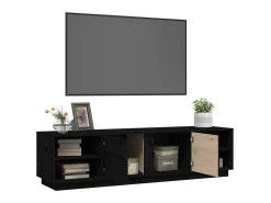 Clearance Móvel de TV 156x40x40 cm madeira de pinho maciça PT199864 Preto
