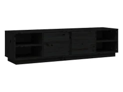 Clearance Móvel de TV 156x40x40 cm madeira de pinho maciça PT199864 Preto