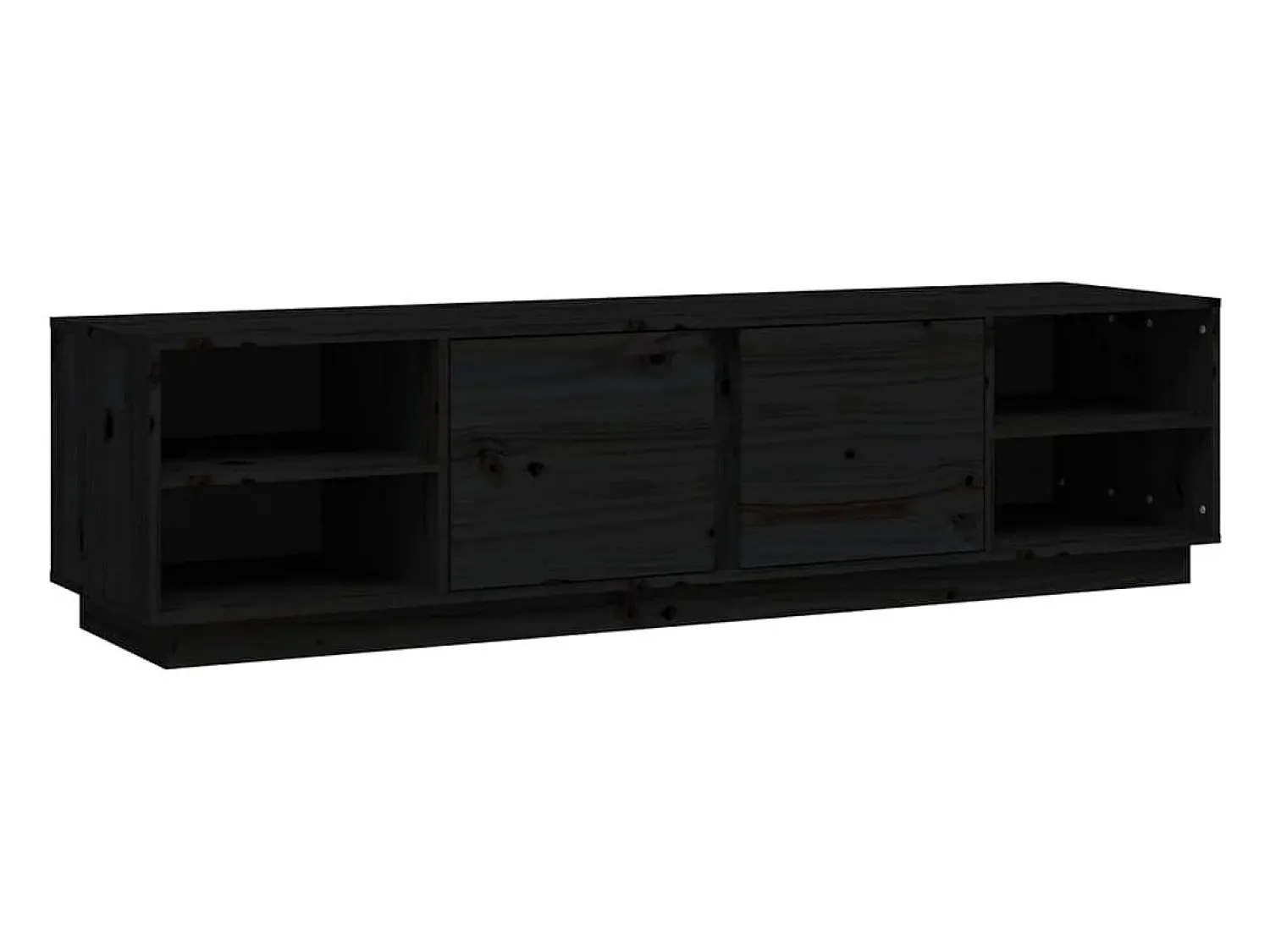 Clearance Móvel de TV 156x40x40 cm madeira de pinho maciça PT199864 Preto