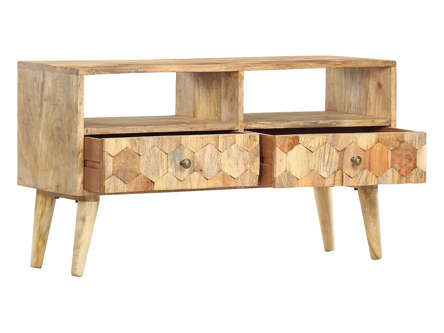 Móvel De Tv* Móvel de TV 90x30x50 cm madeira de mangueira maciça PT653820 Castanho