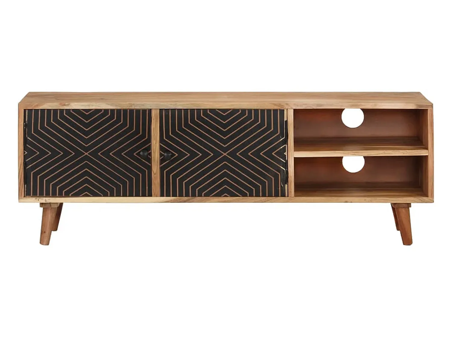 Móvel De Tv| Móvel de TV 115x30x39 cm madeira de acácia maciça PT633533 Castanho