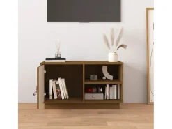 Hot Móvel de TV 70x34x40 cm madeira de pinho maciça mel PT672379 Castanho