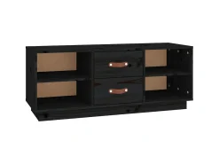 Móvel De Tv| Móvel de TV 100x34x40 cm madeira de pinho maciça PT298306 Preto