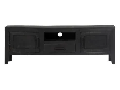 Outlet Móvel de TV 118x30x40 cm madeira de mangueira maciça PT553547 Preto