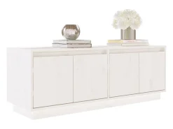 Móvel De Tv*vidaxl Móvel de TV 110x34x40 cm madeira de pinho maciça Branco