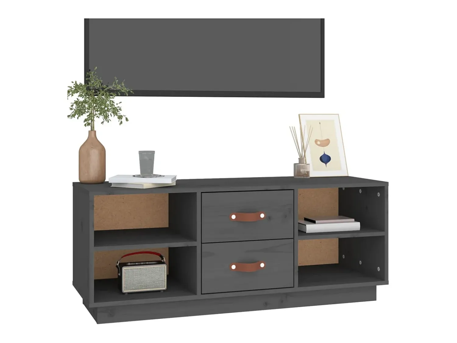 vidaxl Móvel de TV 100x34x40 cm madeira de pinho maciça^ Móvel De Tv
