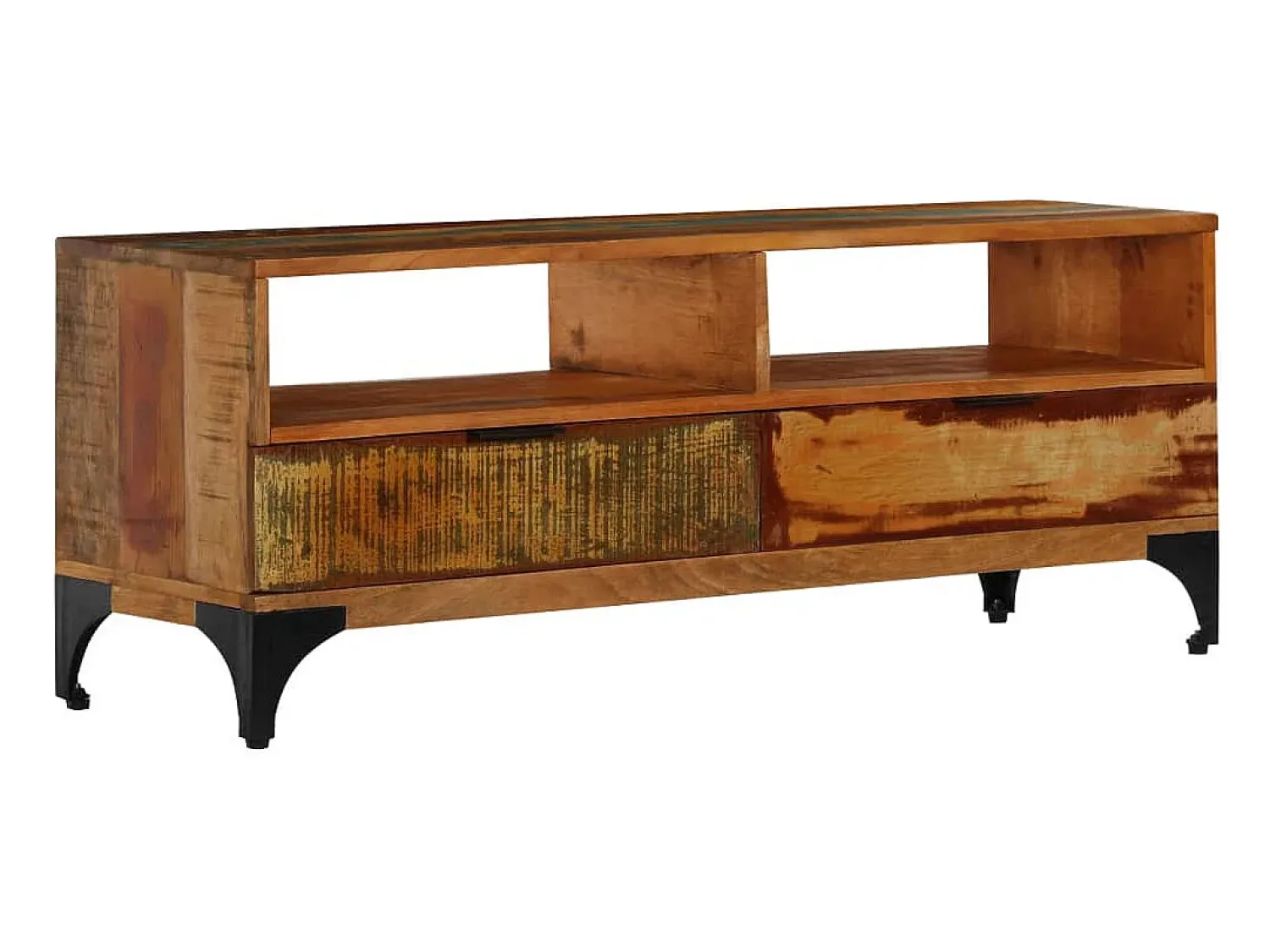 Clearance vidaxl Móvel de TV 118x35x45 cm madeira recuperada maciça Castanho